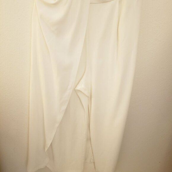 Eloquii White Strapless Drape Front Wide Leg Jumpsuit w/Belt, Straps Size 20 EUC - Picture 2 of 11